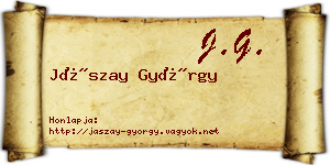Jászay György névjegykártya